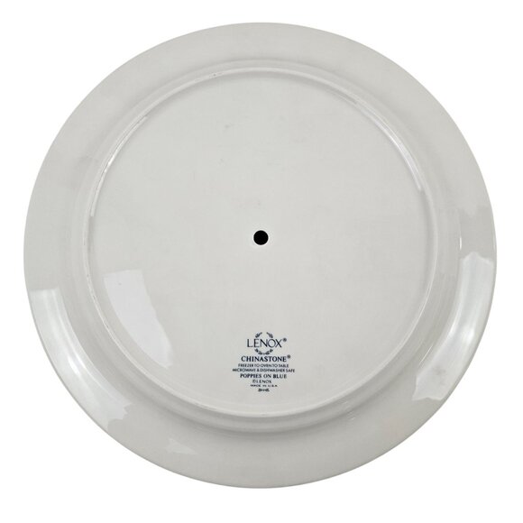 Lenox Chinastone Poppies On Blue 10in Serving Plate Handle Freezer Microwave Saf - Picture 8 of 9